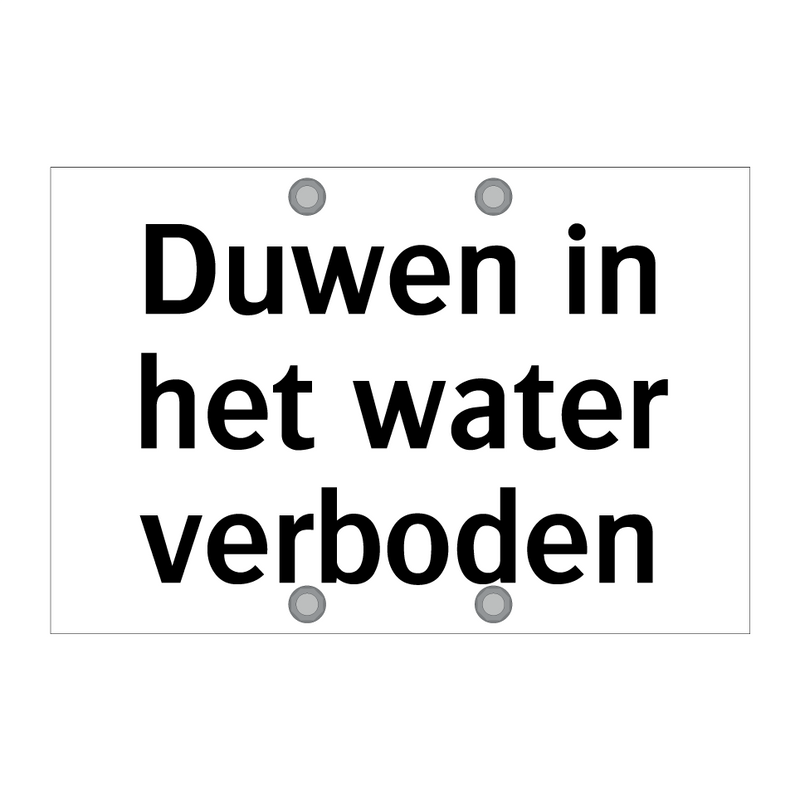 Duwen in het water verboden