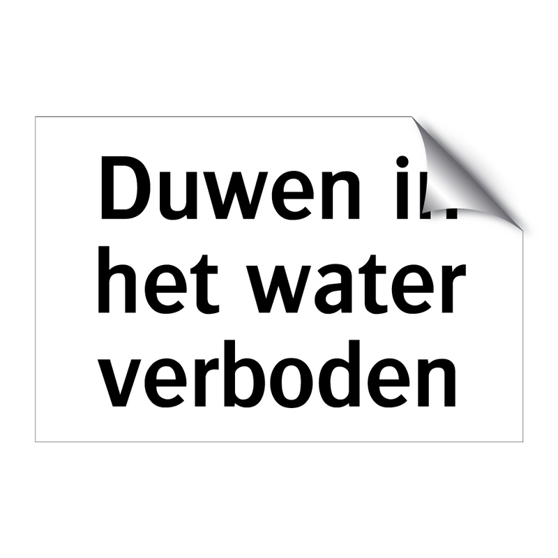 Duwen in het water verboden