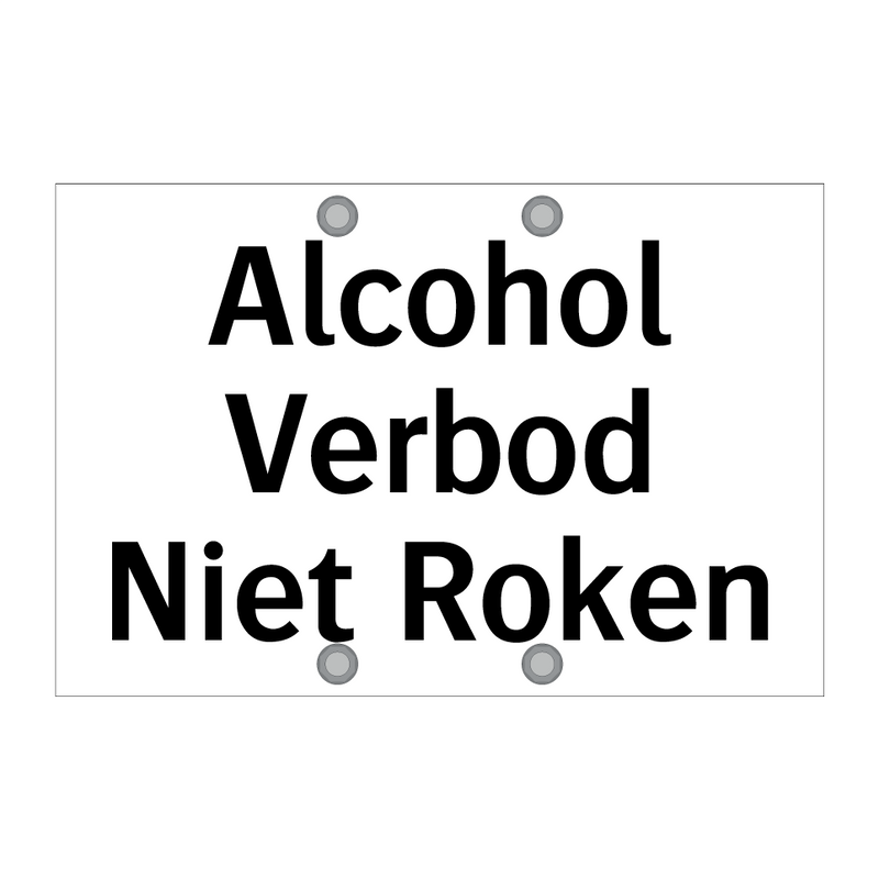 Alcohol Verbod Niet Roken