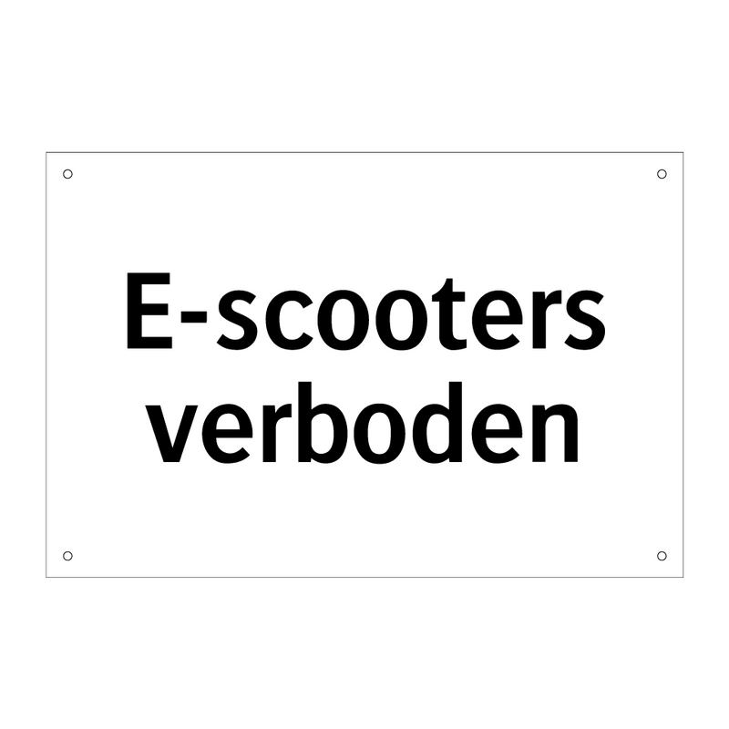 E-scooters verboden