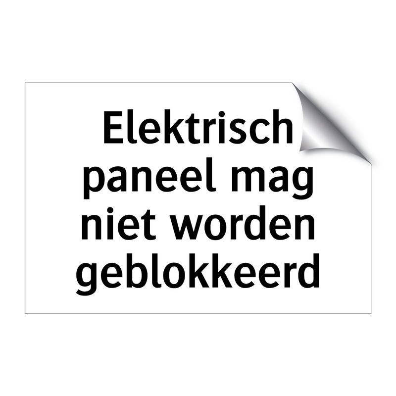 Elektrisch paneel mag niet worden geblokkeerd