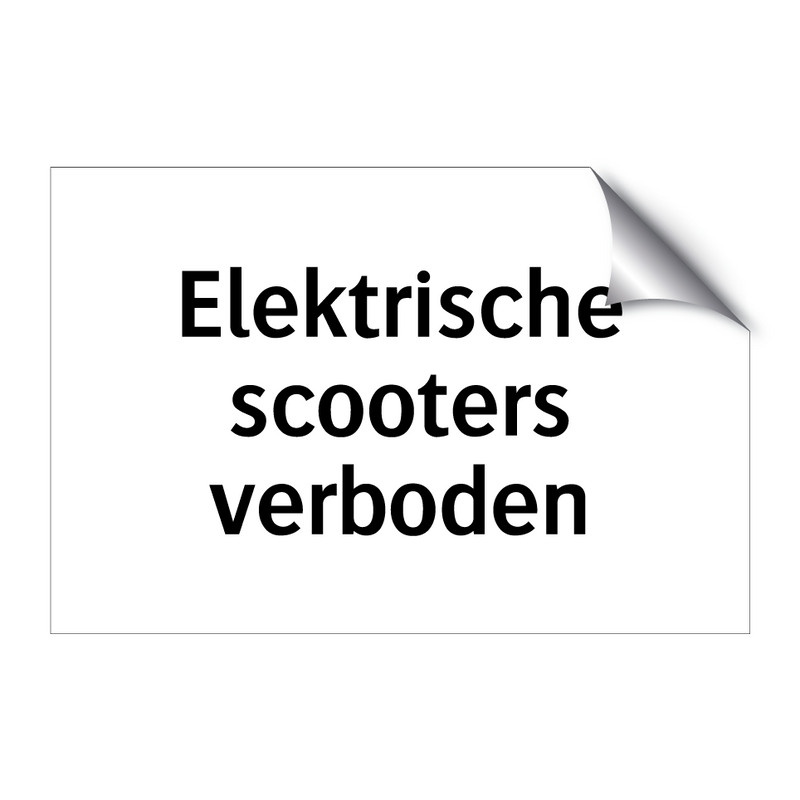 Elektrische scooters verboden