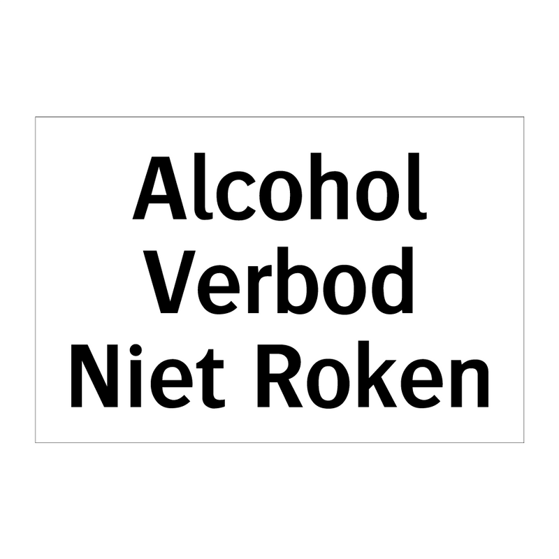 Alcohol Verbod Niet Roken