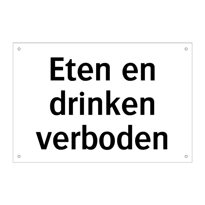 Eten en drinken verboden