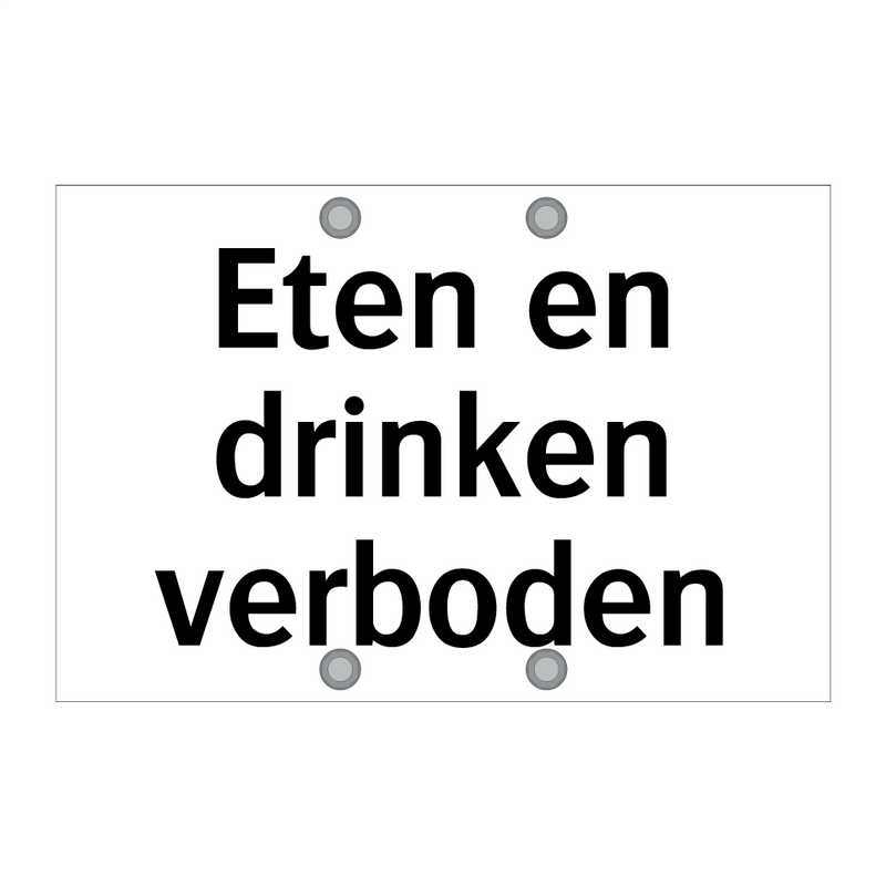 Eten en drinken verboden