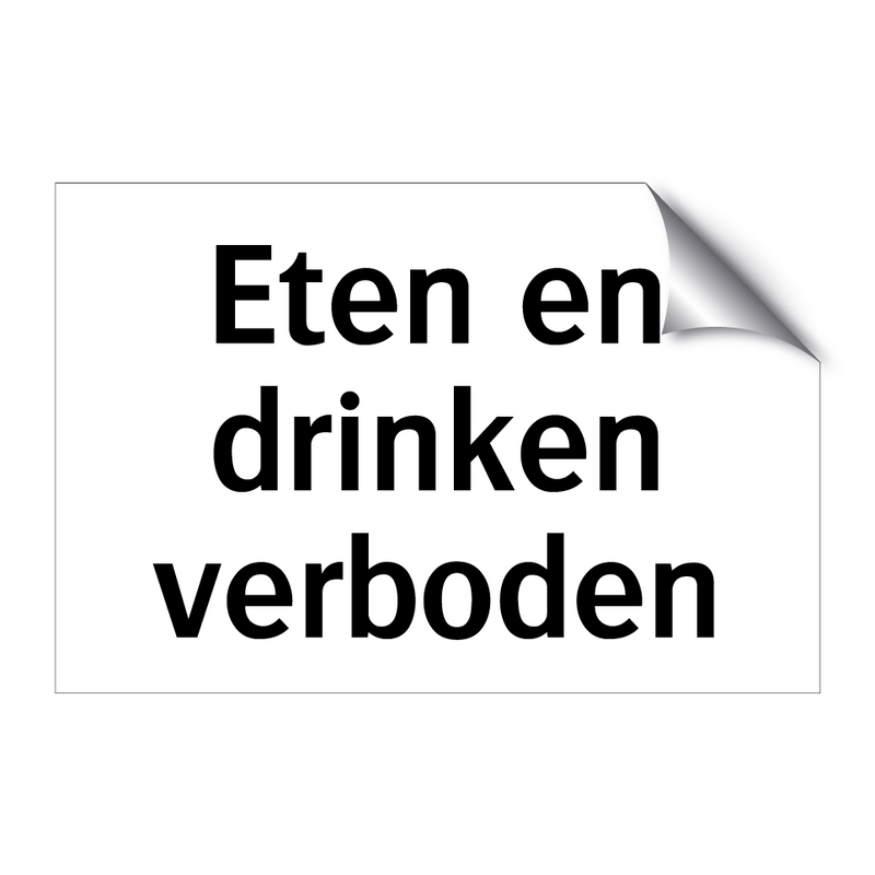 Eten en drinken verboden