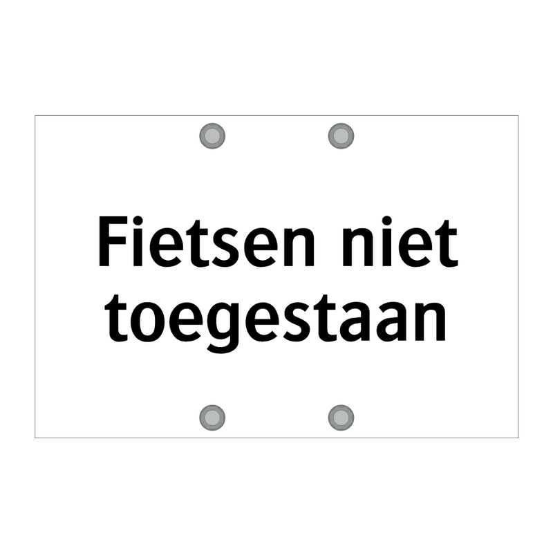 Fietsen niet toegestaan