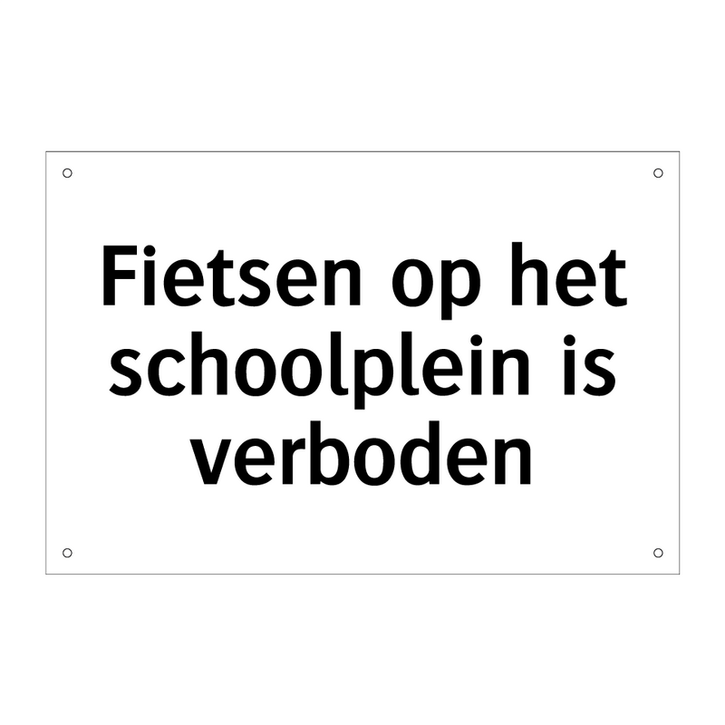 Fietsen op het schoolplein is verboden