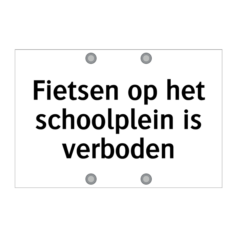 Fietsen op het schoolplein is verboden