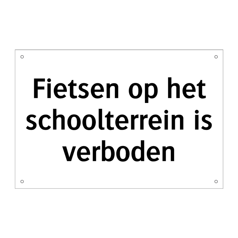 Fietsen op het schoolterrein is verboden