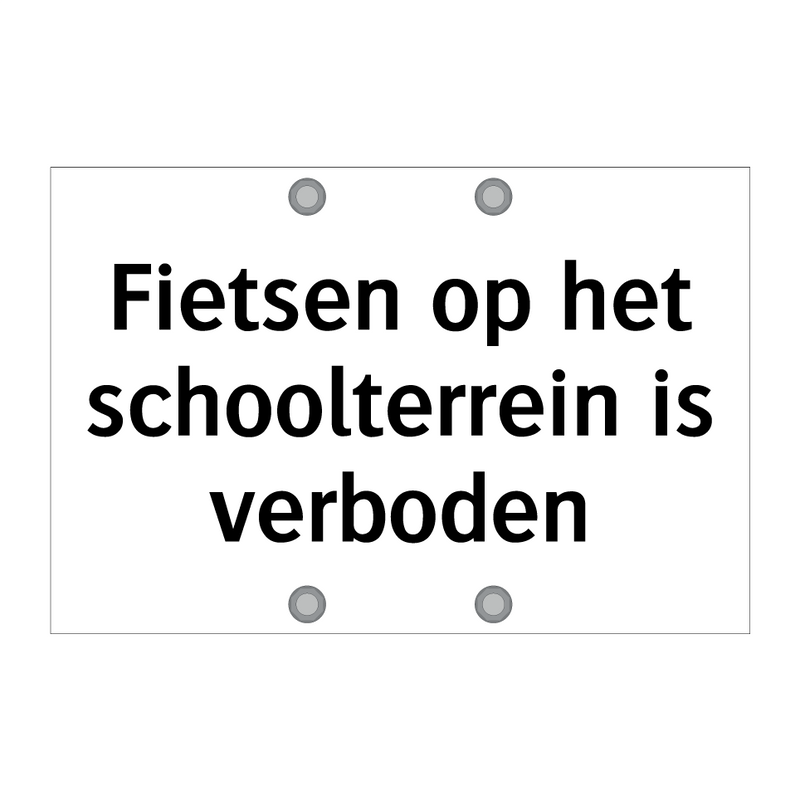 Fietsen op het schoolterrein is verboden