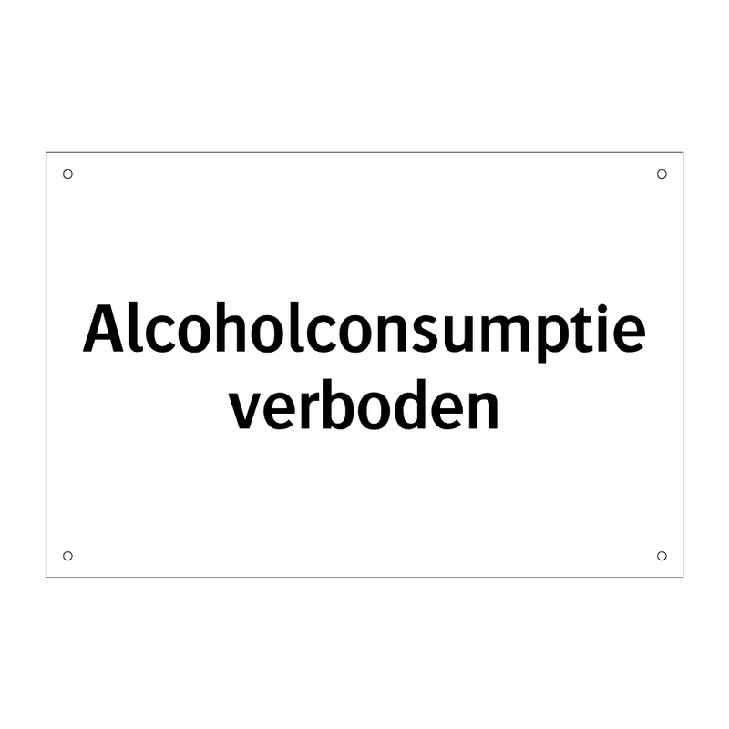 Alcoholconsumptie verboden