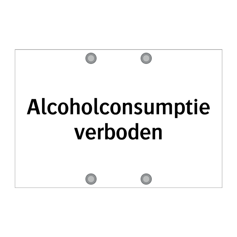 Alcoholconsumptie verboden