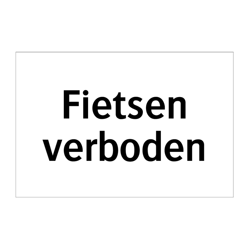 Fietsen verboden