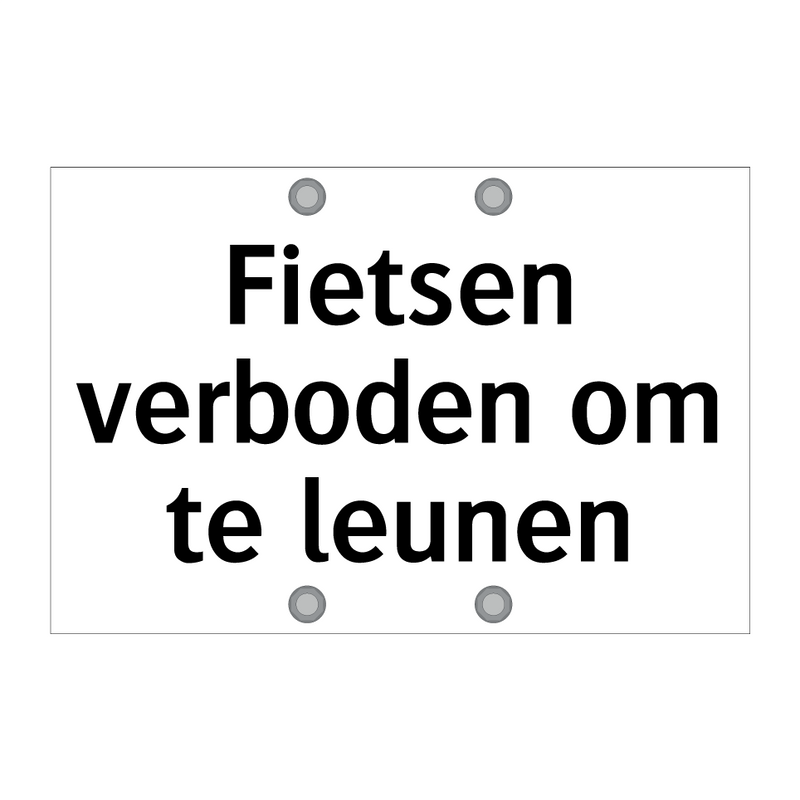 Fietsen verboden om te leunen