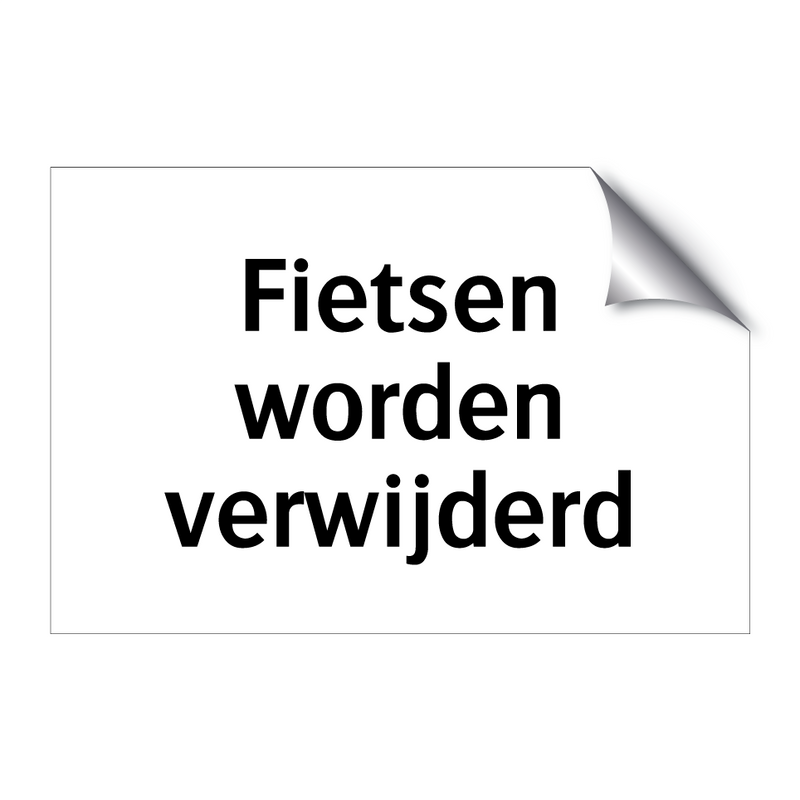 Fietsen worden verwijderd