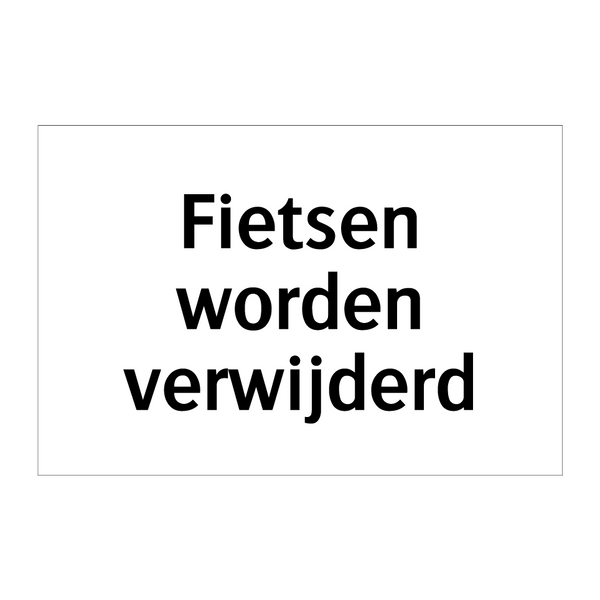 Fietsen worden verwijderd