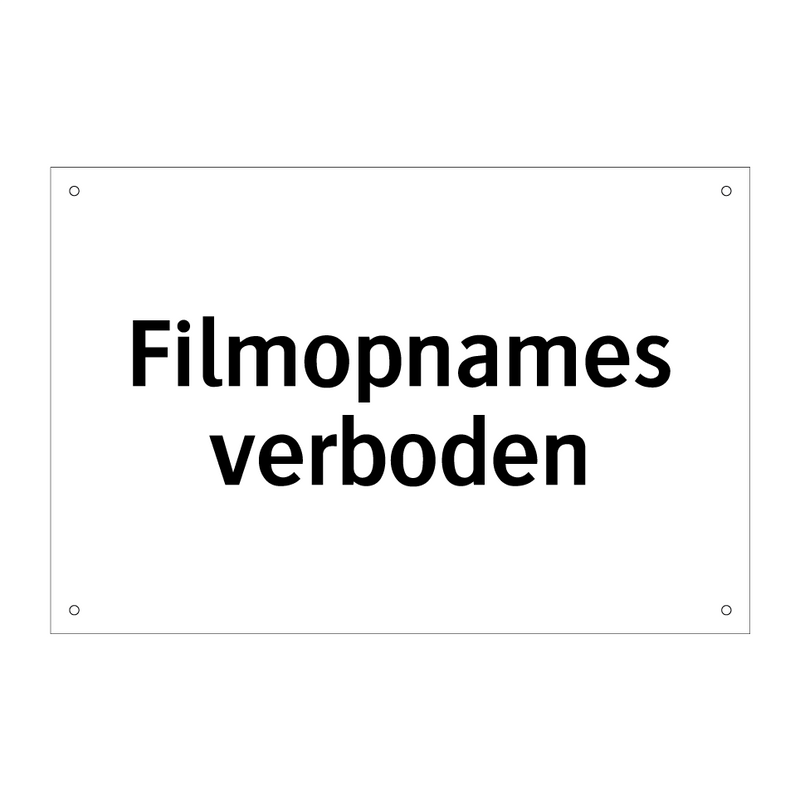 Filmopnames verboden