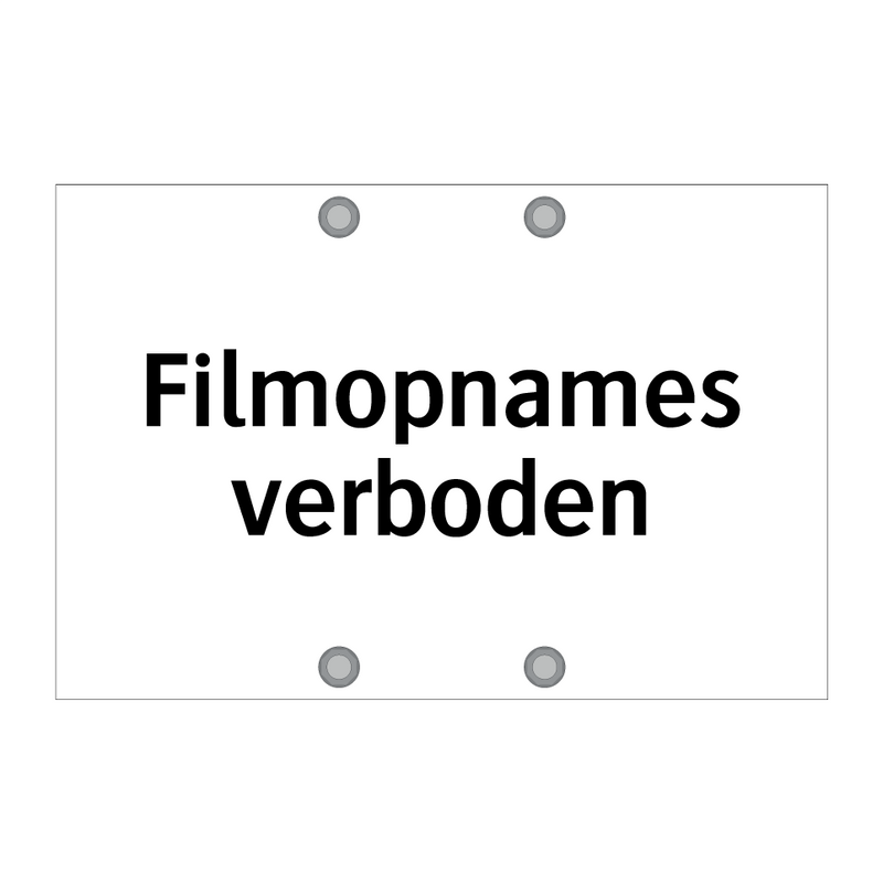 Filmopnames verboden