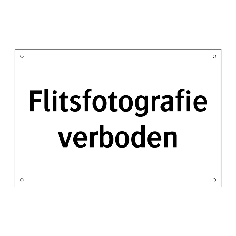 Flitsfotografie verboden