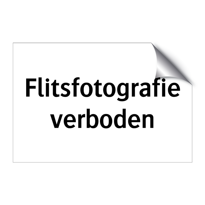 Flitsfotografie verboden