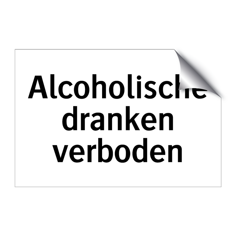 Alcoholische dranken verboden