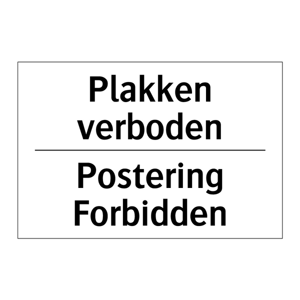 Plakken verboden - Postering Forbidden