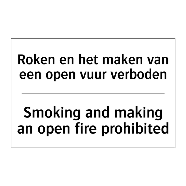 Roken en het maken van een open /.../ - Smoking and making an open fire /.../