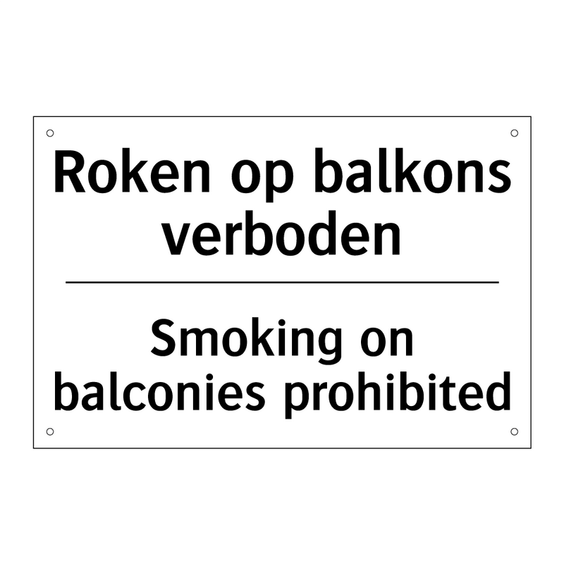 Roken op balkons verboden - Smoking on balconies prohibited/.../