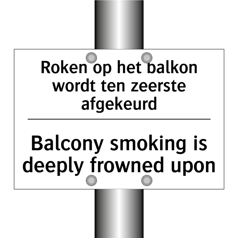 Roken op het balkon wordt ten /.../ - Balcony smoking is deeply frowned /.../