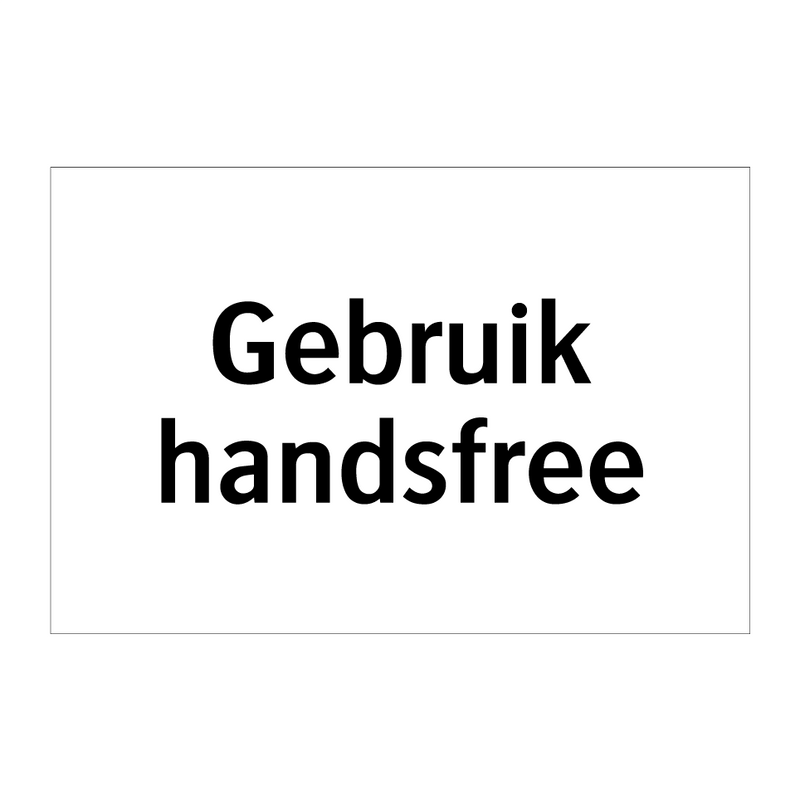 Gebruik handsfree