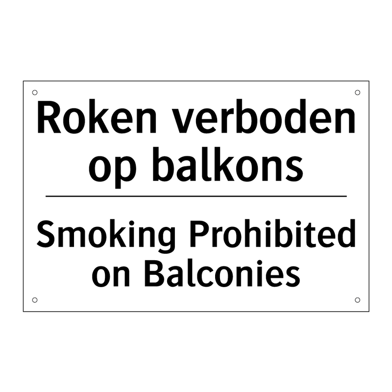 Roken verboden op balkons - Smoking Prohibited on Balconies/.../