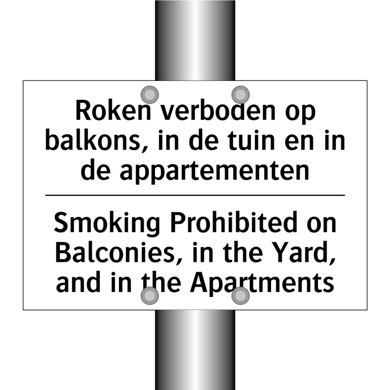 Roken verboden op balkons, in /.../ - Smoking Prohibited on Balconies, /.../