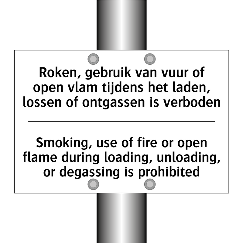 Roken, gebruik van vuur of open /.../ - Smoking, use of fire or open flame /.../