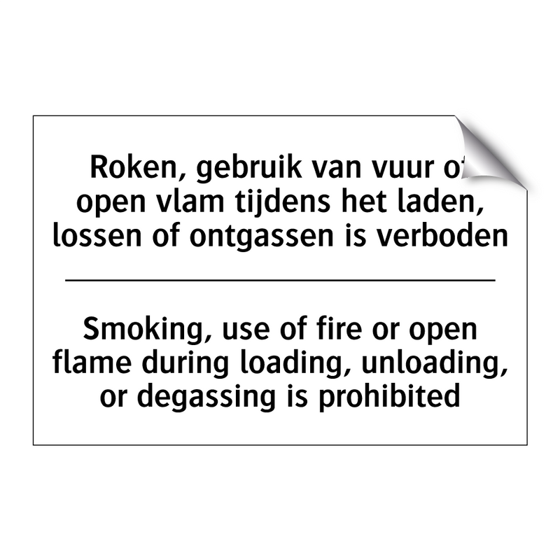 Roken, gebruik van vuur of open /.../ - Smoking, use of fire or open flame /.../