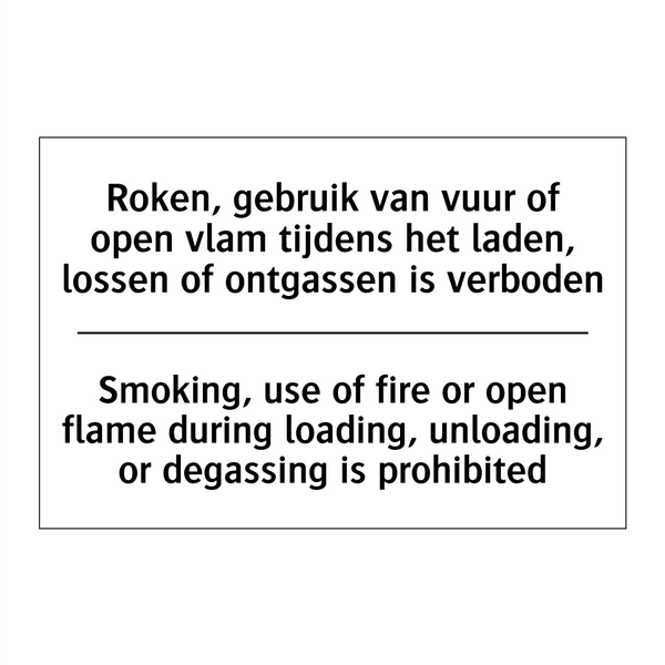 Roken, gebruik van vuur of open /.../ - Smoking, use of fire or open flame /.../