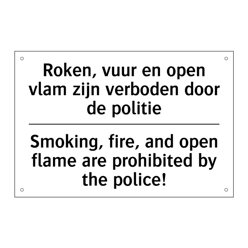 Roken, vuur en open vlam zijn /.../ - Smoking, fire, and open flame /.../