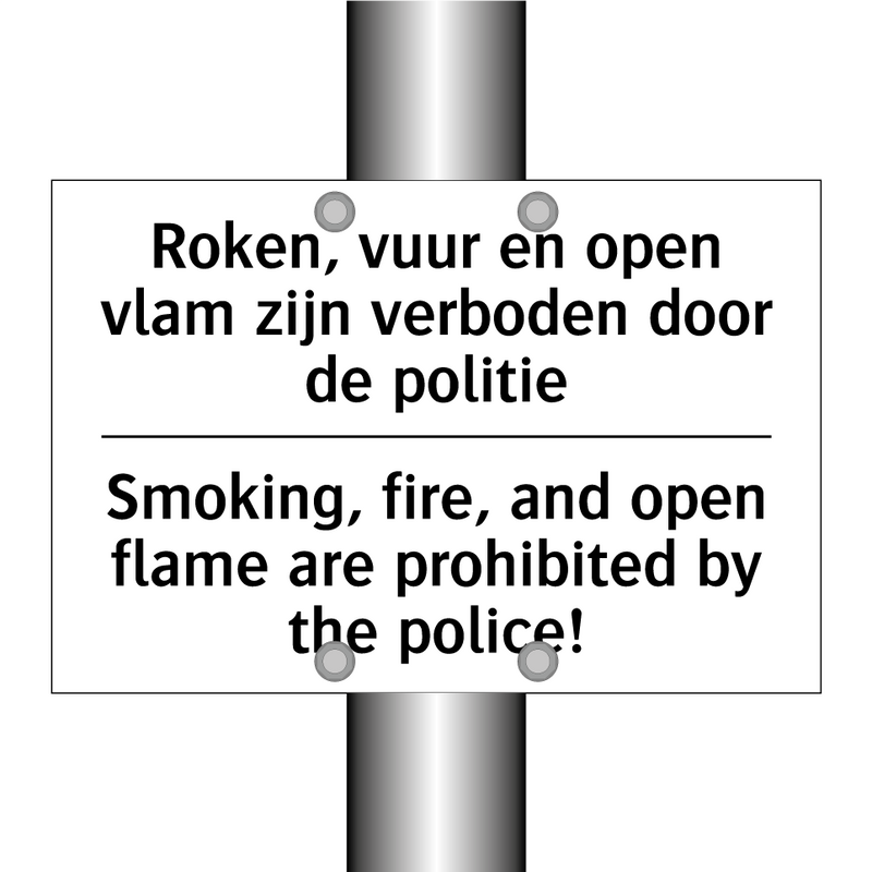 Roken, vuur en open vlam zijn /.../ - Smoking, fire, and open flame /.../