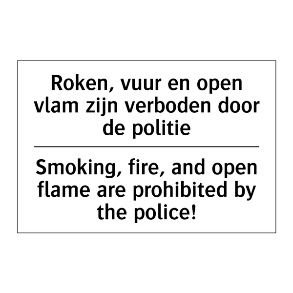 Roken, vuur en open vlam zijn /.../ - Smoking, fire, and open flame /.../