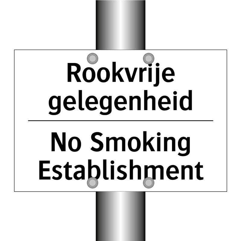 Rookvrije gelegenheid - No Smoking Establishment