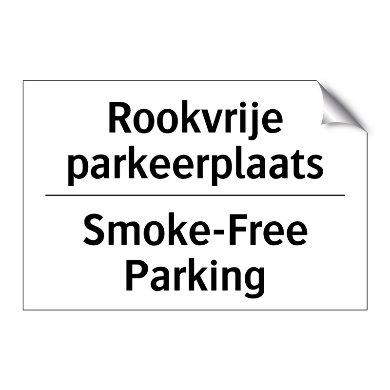 Rookvrije parkeerplaats - Smoke-Free Parking