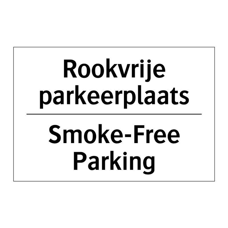 Rookvrije parkeerplaats - Smoke-Free Parking