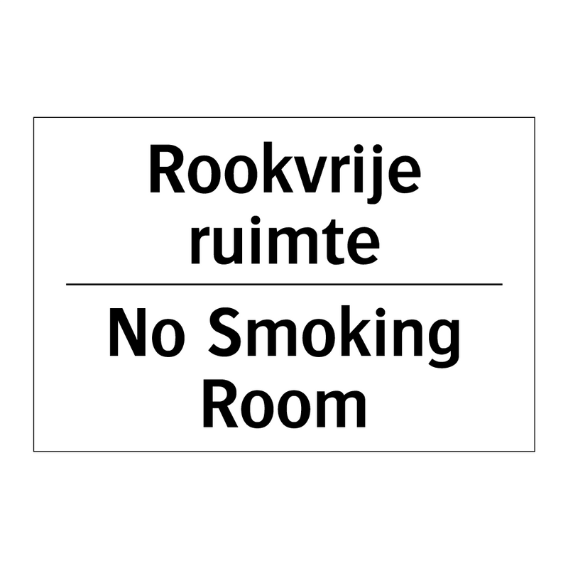 Rookvrije ruimte - No Smoking Room