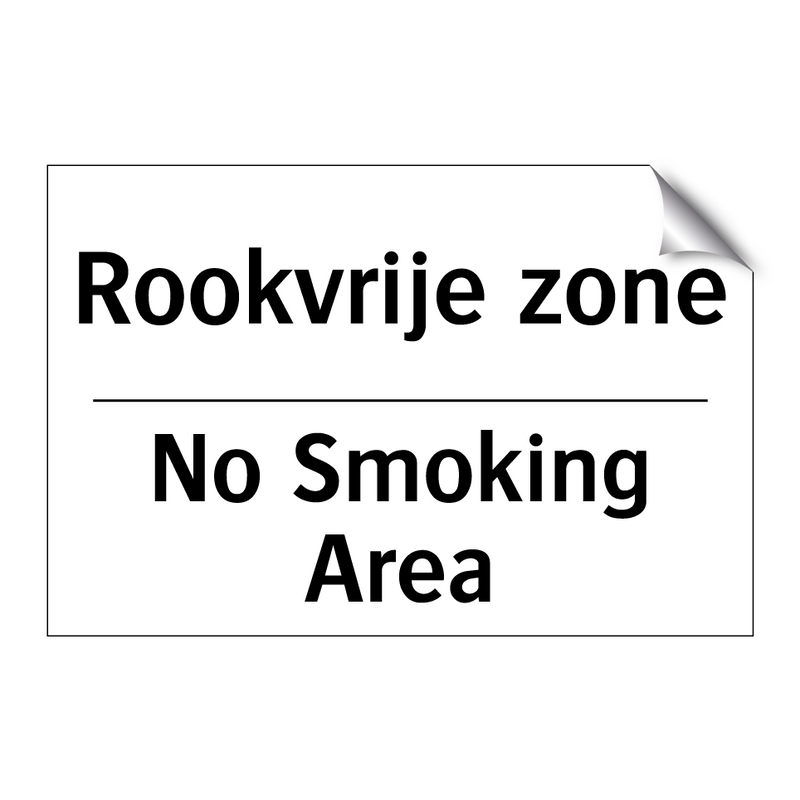 Rookvrije zone - No Smoking Area