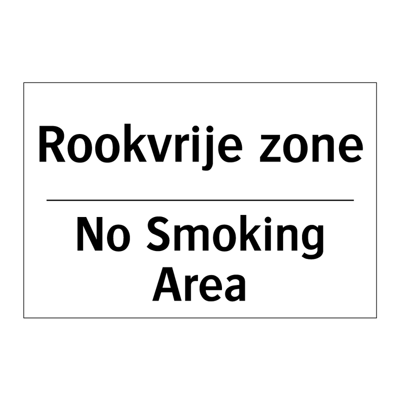 Rookvrije zone - No Smoking Area