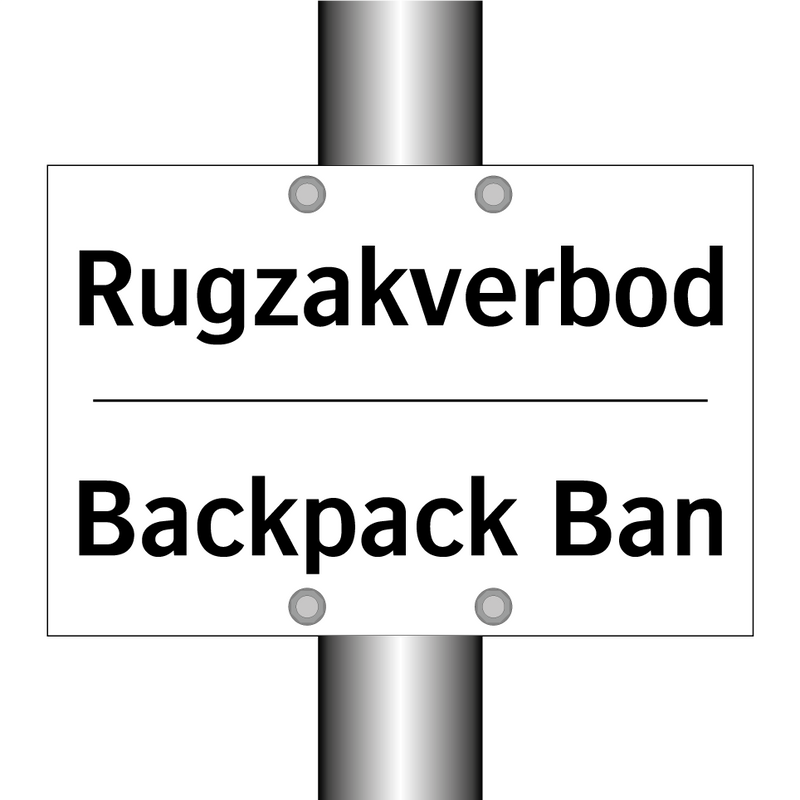 Rugzakverbod - Backpack Ban