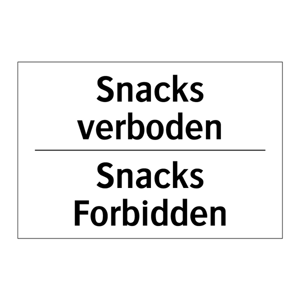 Snacks verboden - Snacks Forbidden