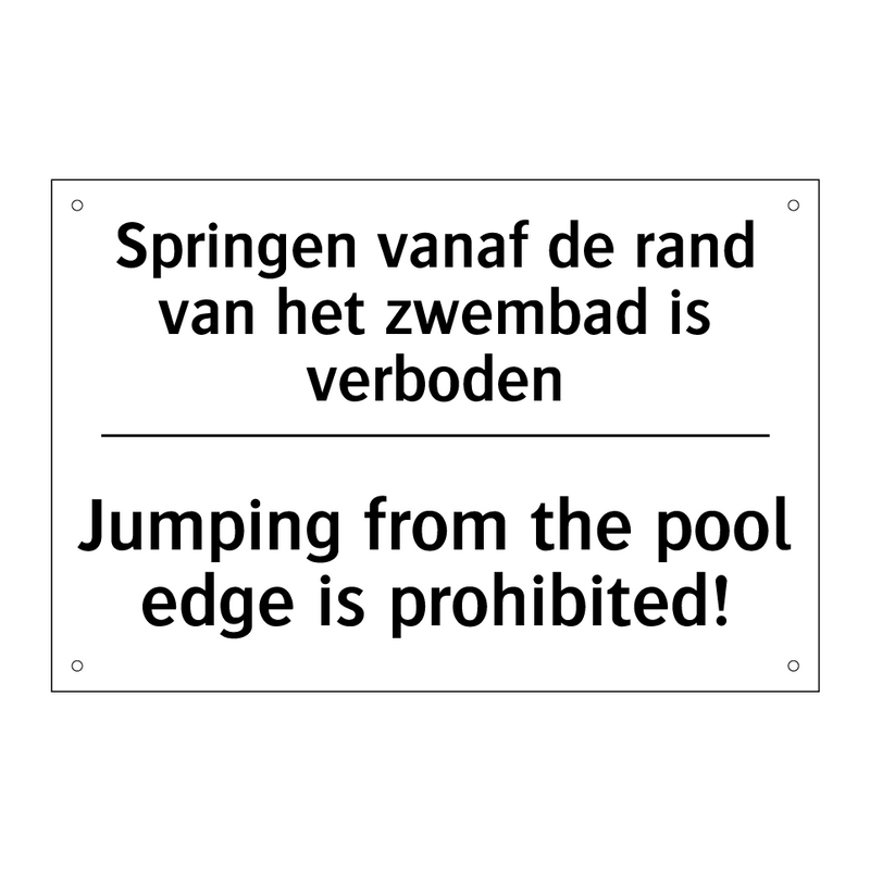 Springen vanaf de rand van het /.../ - Jumping from the pool edge is /.../