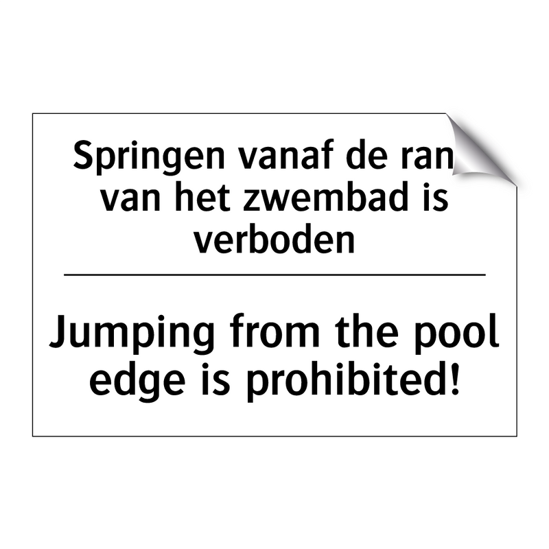 Springen vanaf de rand van het /.../ - Jumping from the pool edge is /.../