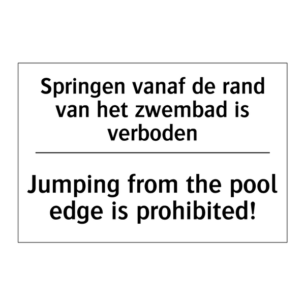 Springen vanaf de rand van het /.../ - Jumping from the pool edge is /.../